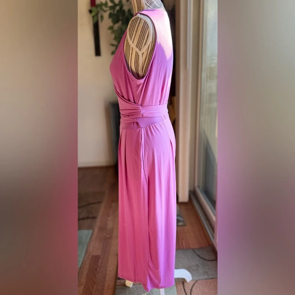 Nina Leonard Vibrant Pink Jumpsuit NWOT - Picture 6 of 9